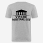 Preview: VIVERE MILITARE EST Slim Fit T-Shirt in grau mit Rückendruck